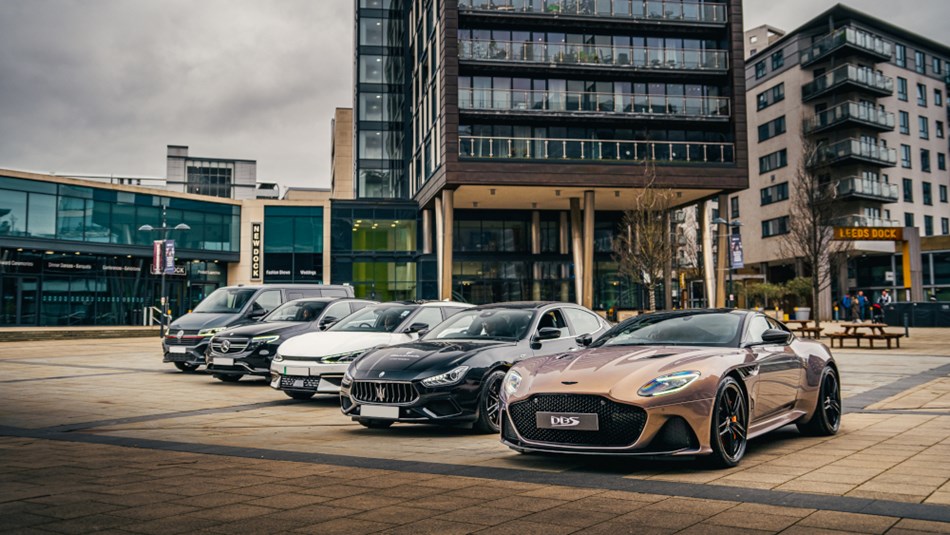 Different brand cars in line